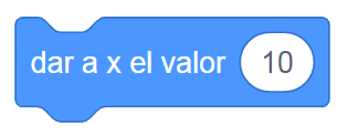 Scratch 3 - dar a x el valor ()