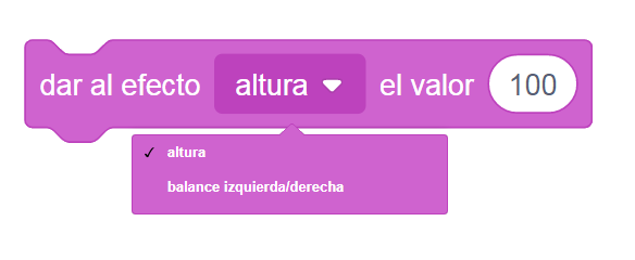 Scratch 3 - Dar al efecto ... el valor ()