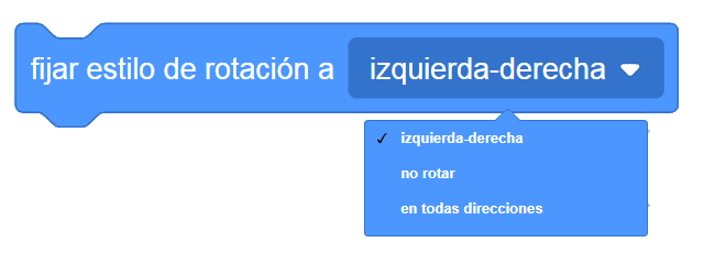 Scratch 3 - fijar el estilo de rotación