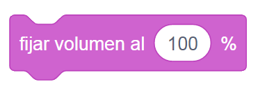 Scratch 3 - Fijar volumen al () %