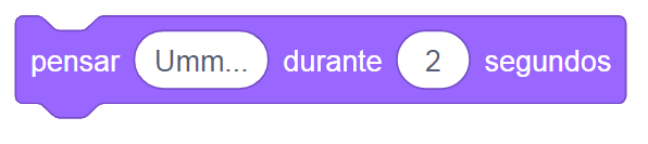 Scratch 3 - pensar () durante () segundos