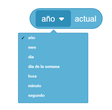 Scratch 3.0 - Bloque de sensores - ... actual
