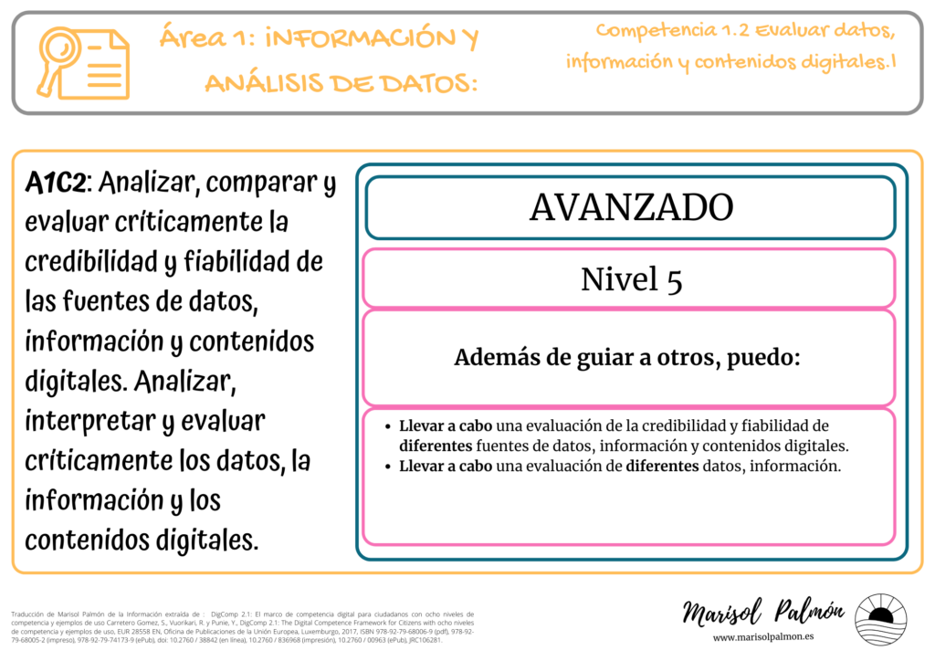 DigComp - Competencia 1.2 - Nivel 5