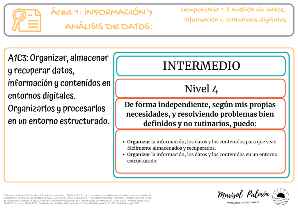 DigComp 1.3 - Nivel 4 - Competencias Digitales
